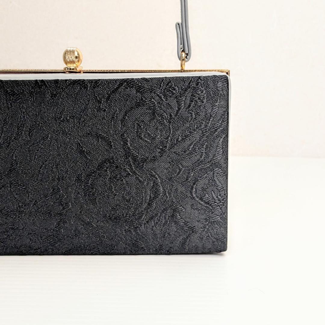 和装 草履バッグセット ジャガード 黒 グレー 薔薇 フリーサイズ u83-6