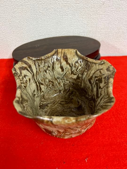 古美術·万古焼蓮の花型盃洗 ·茶道具·お湯呑F1