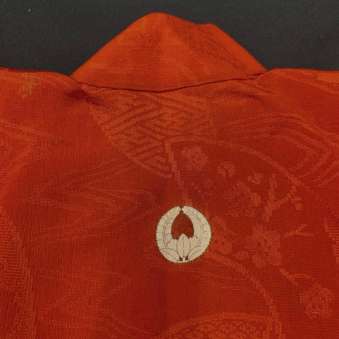 510agu11□七五三 三歳 アンティーク 女の子 着物のみ 五つ紋 扇□良好