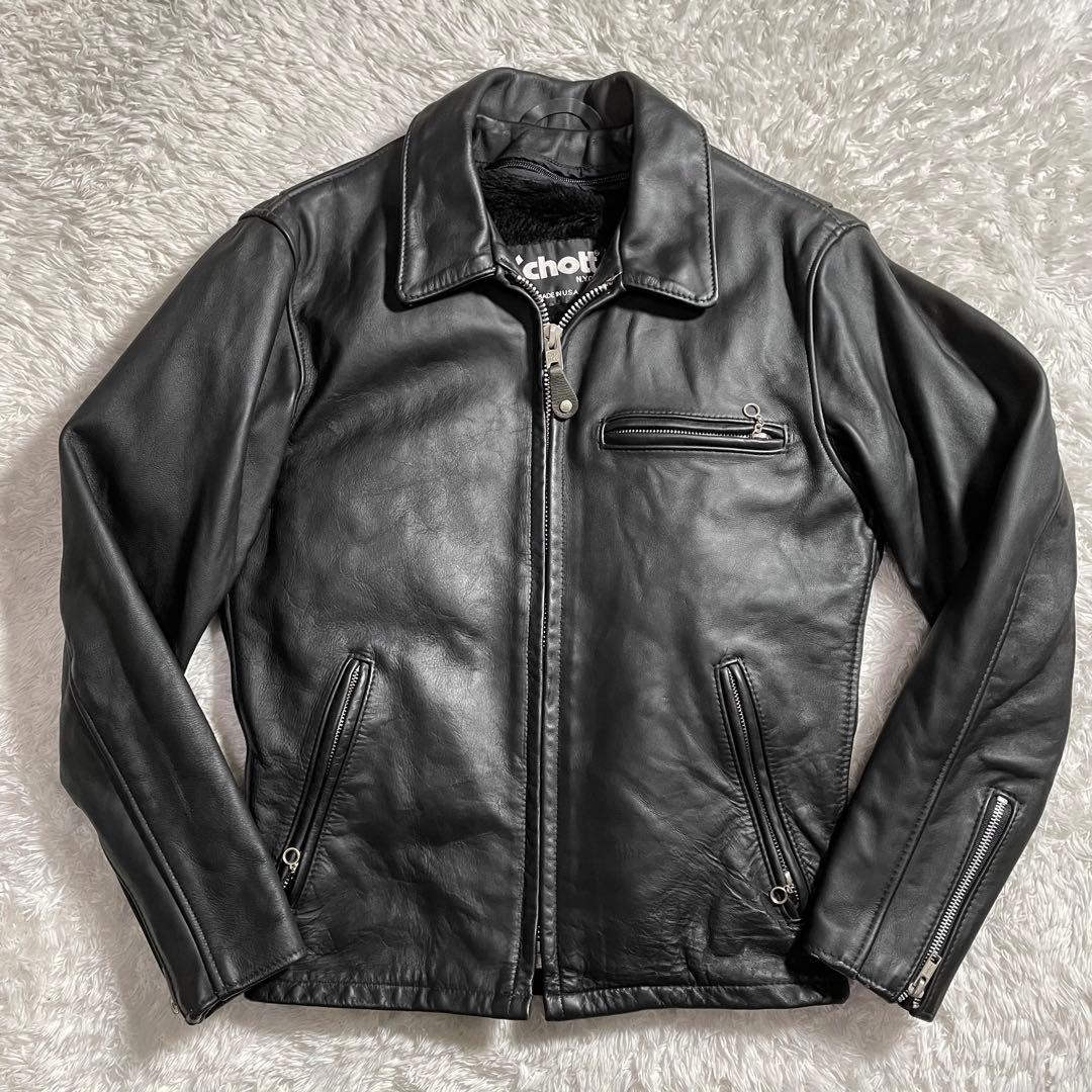 ショット シングルライダースジャケット レザージャケット ライナー付き 643