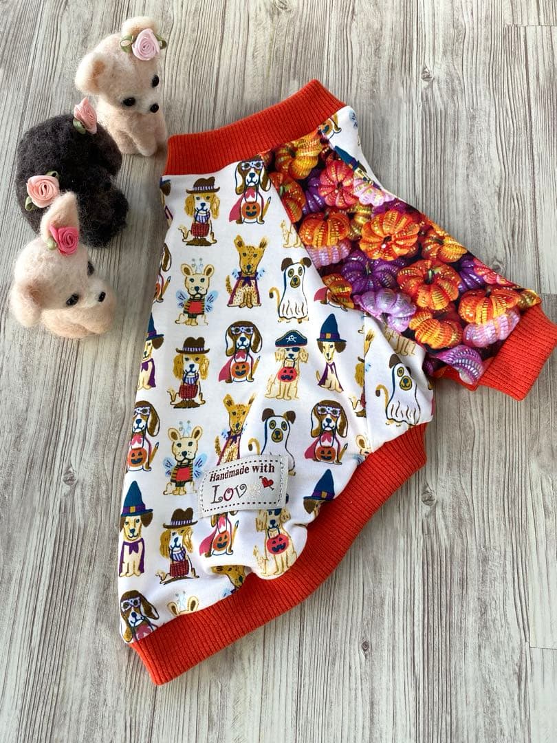 犬服  ラグラン(Ｓ)   ꒡̈⃝Lily꒡̈⃝ハンドメイド   ☻HELLOWEEN☻
