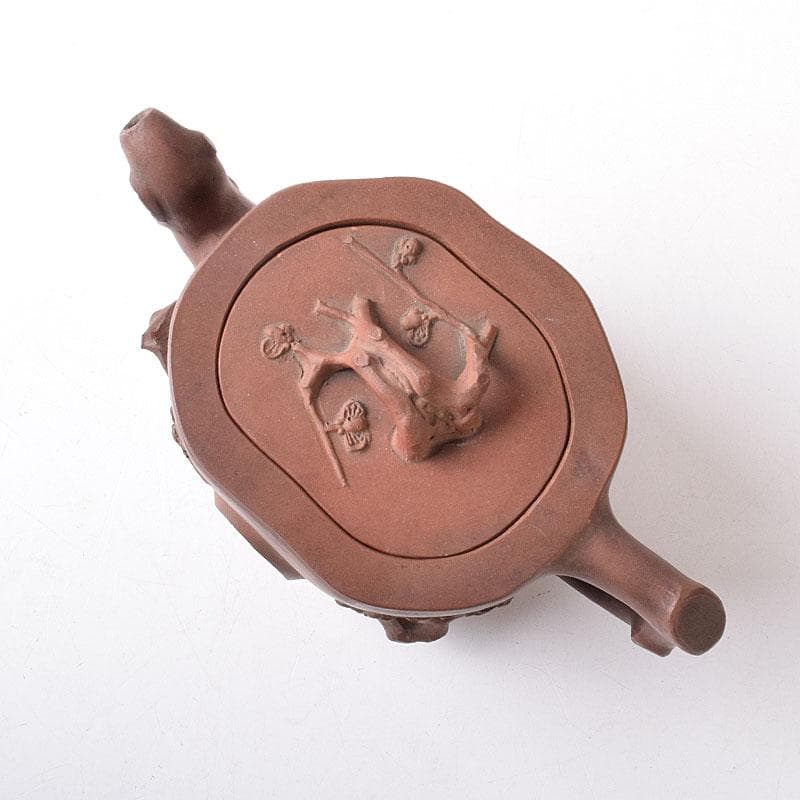 中国　紫砂　朱泥　梅文　急須　茶壷　在銘　M　R8774