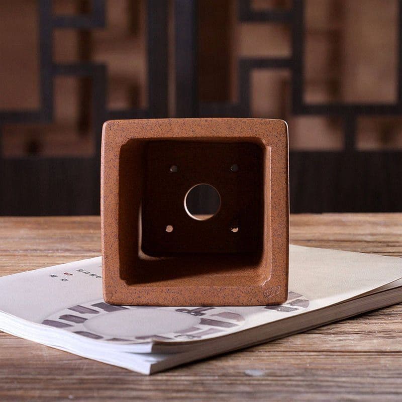 面平口高方鉢 紫砂の鉢 盆栽鉢 植木鉢 小品盆栽鉢 大品盆栽鉢