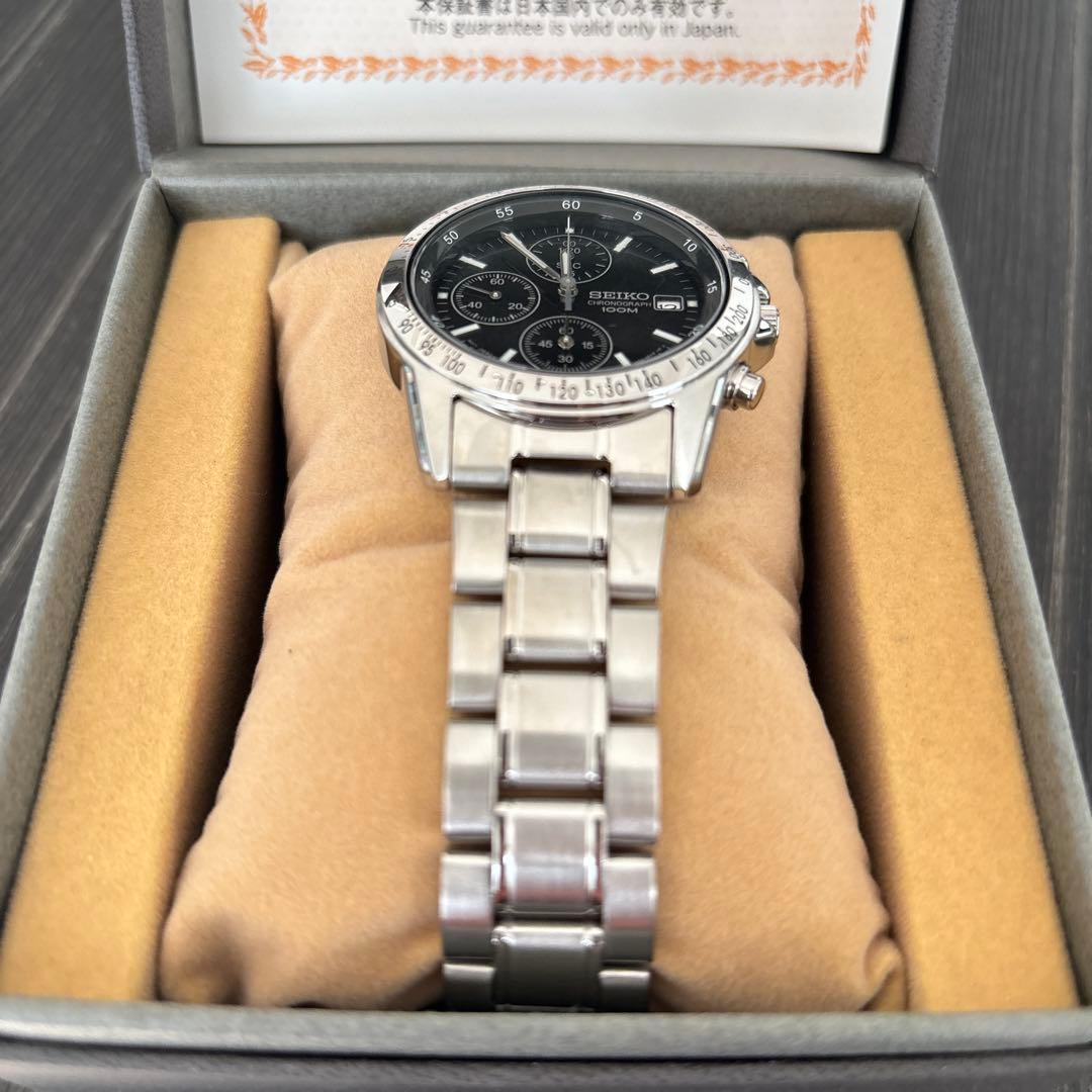 SEIKO クォーツ 腕時計 クロノグラフ ブラック