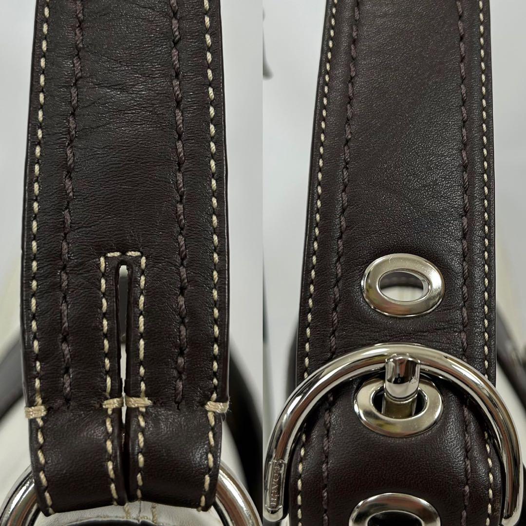 【極美品】コーチ F10910 ソーホー ワンハンドバッグ レザー 肩掛け 白