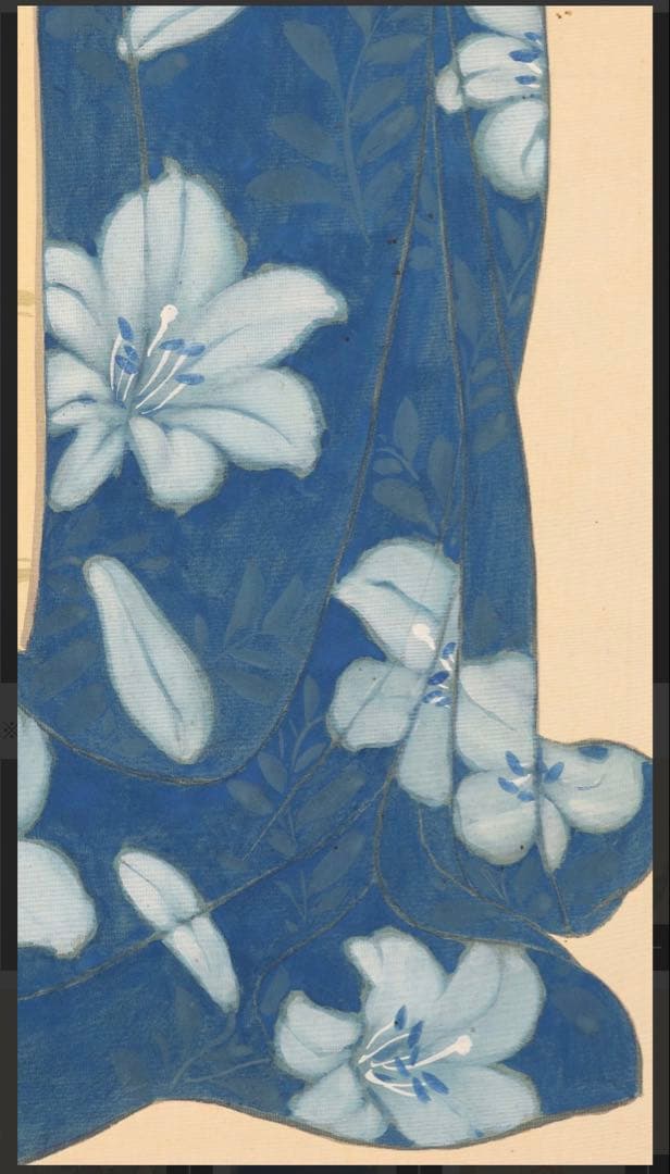 掛軸＜岡本大更＞手鏡に化粧美人図「紅」（HP1442）