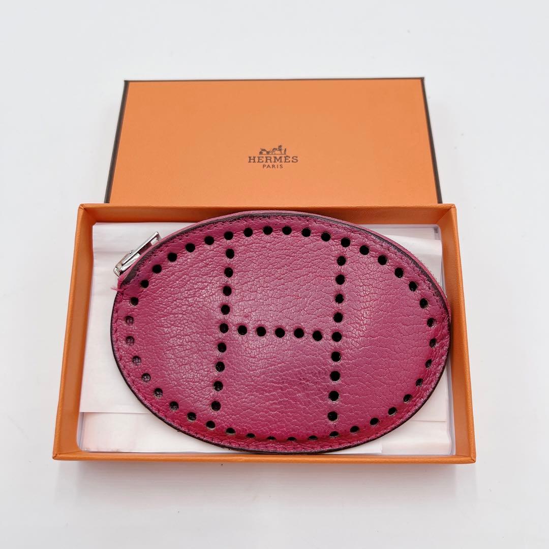 【極希少】HERMES ケース 小銭入れ エブリン ピンク シェーブル