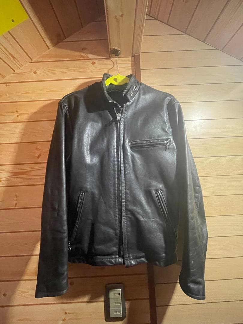（良品）Schottシングルライダースジャケット