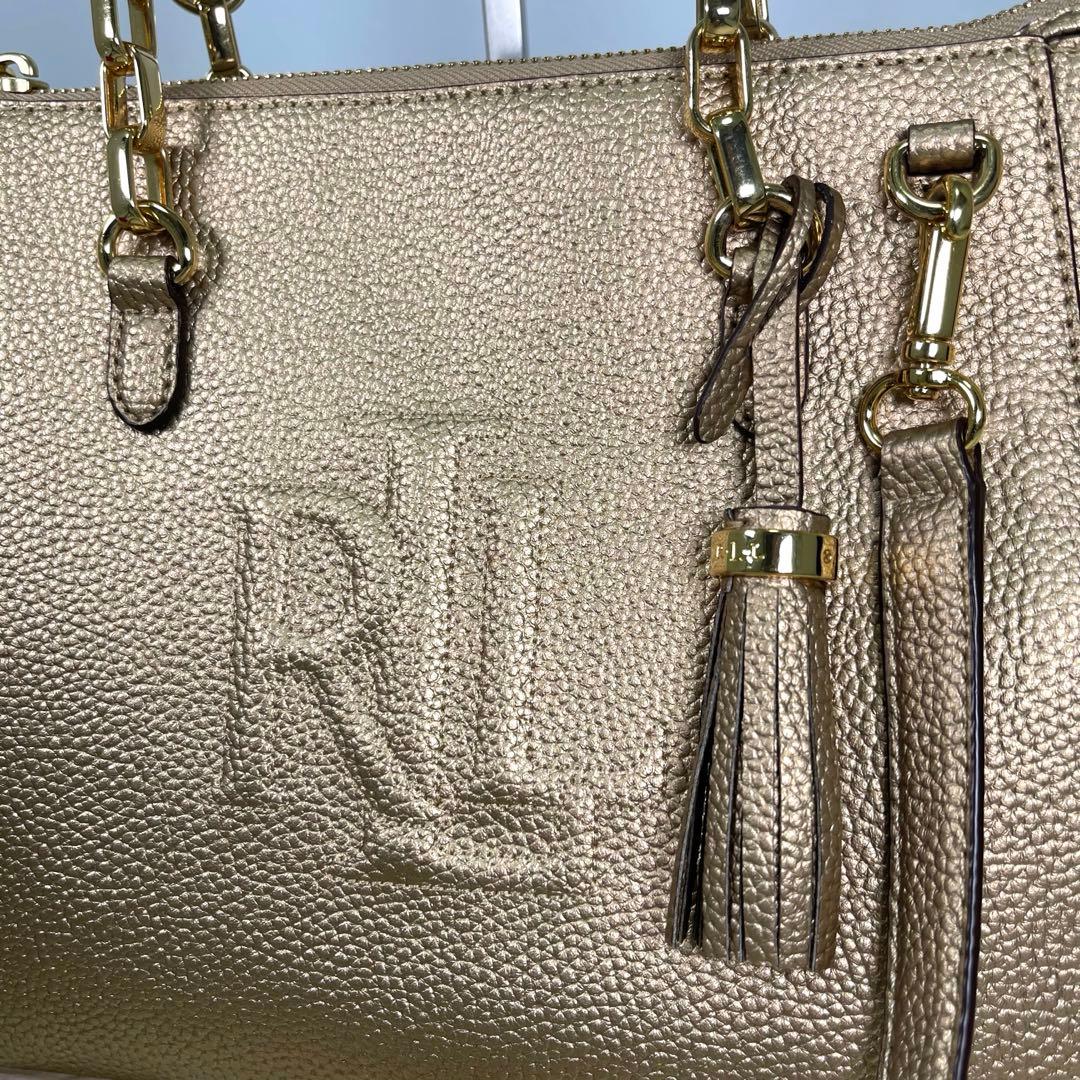 【natsu 様✨】ローレンラルフローレンレディースハンドバッグ2WAY希少ゴー