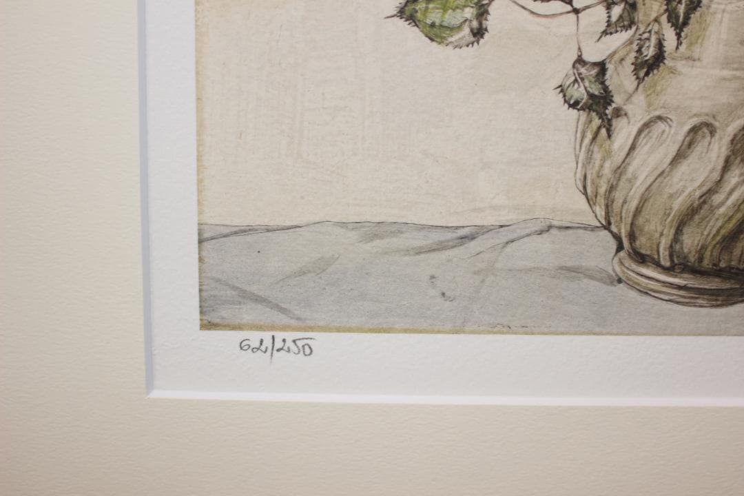 藤田嗣治 エスタンプリトグラフ「バラ」 62/250