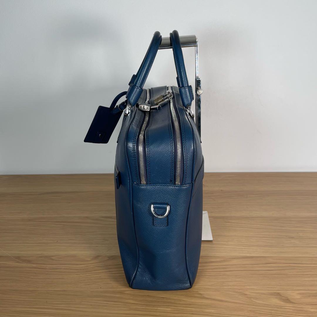 セラピアン　ビジネスバッグ　ブリーフケース　レザー　ブルー　2way