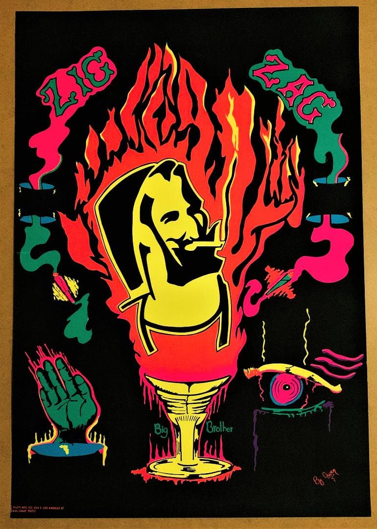 ZIG ZAG 70’s LAバージョン ブラックライトポスター 古着 雑貨 絵