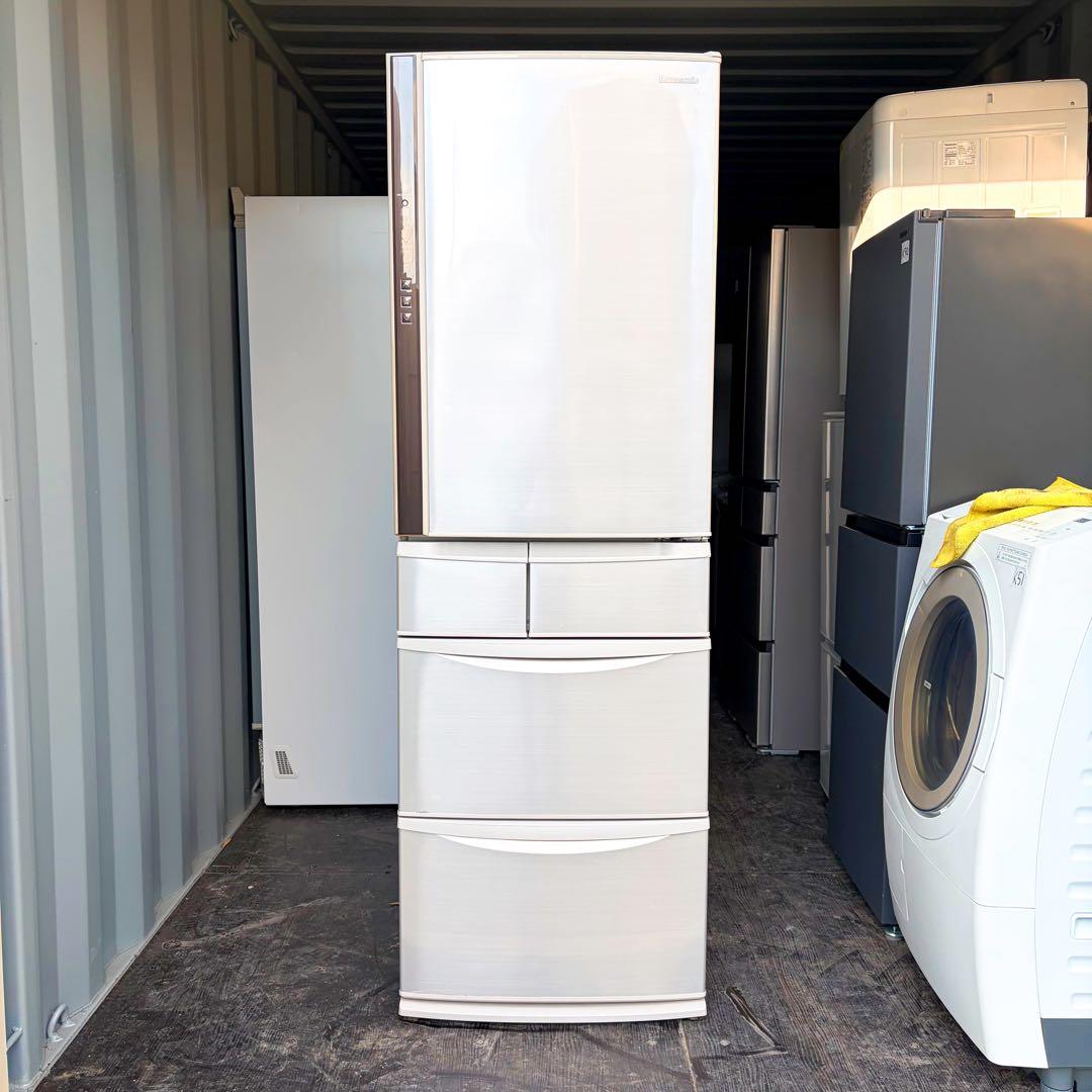 運搬取付無料！シャンパンカラー　純正Pana大容量スリム冷蔵庫！完動品超美品！