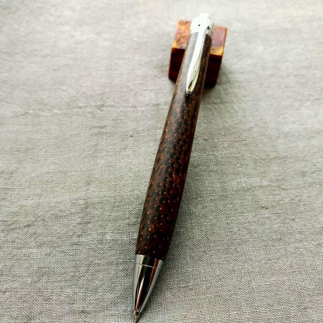 クジャクヤシ　ハンドメイド　木軸ボールペン　G2　天然木　シルバー