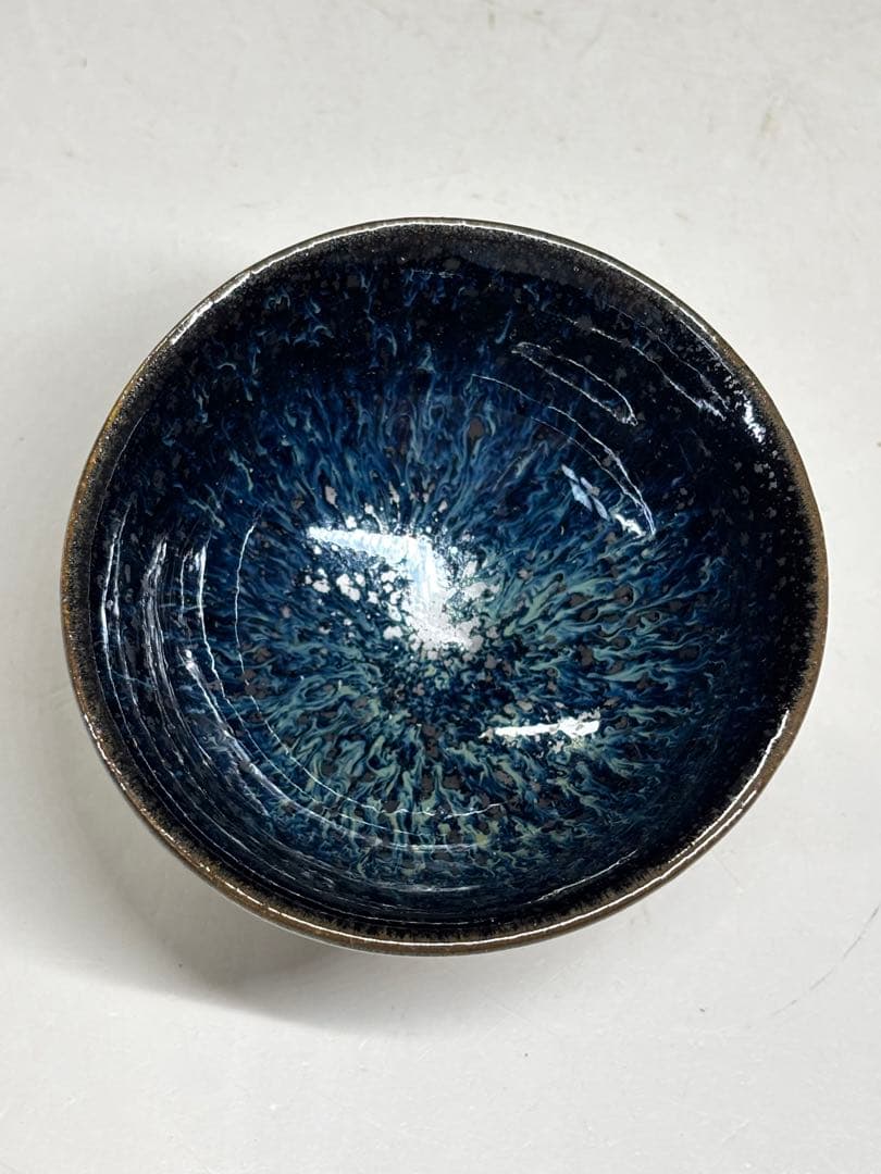 日本工芸会正会員『清水保孝』造 窯変天目釉ぐい呑 共箱 栞付き 盃 本物保証