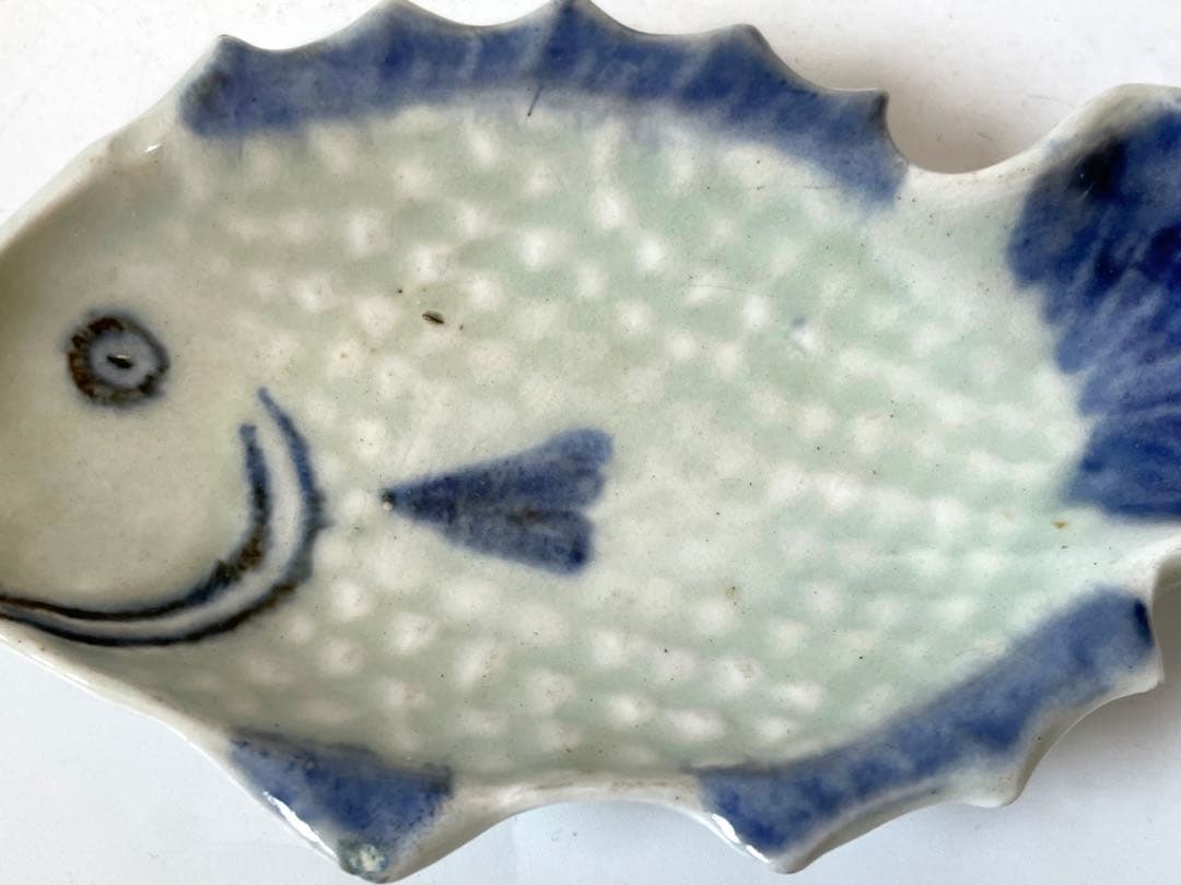 骨董　アンティーク　古伊万里　染付　魚形　変形皿　豆皿　魚皿　箸置き