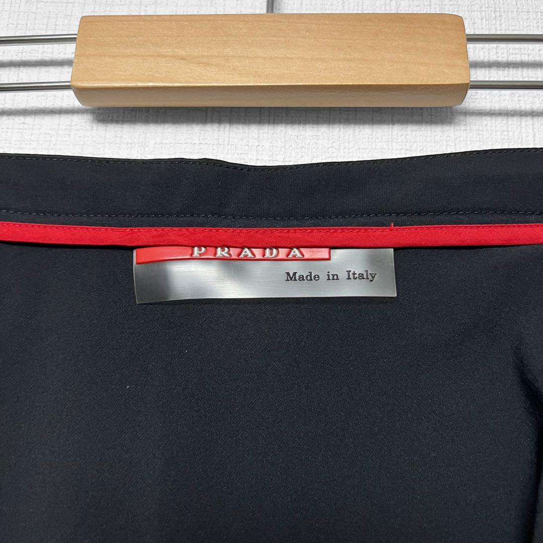 PRADA プラダスポーツ ナイロン フレアスカート 膝丈 黒 ポケット 40