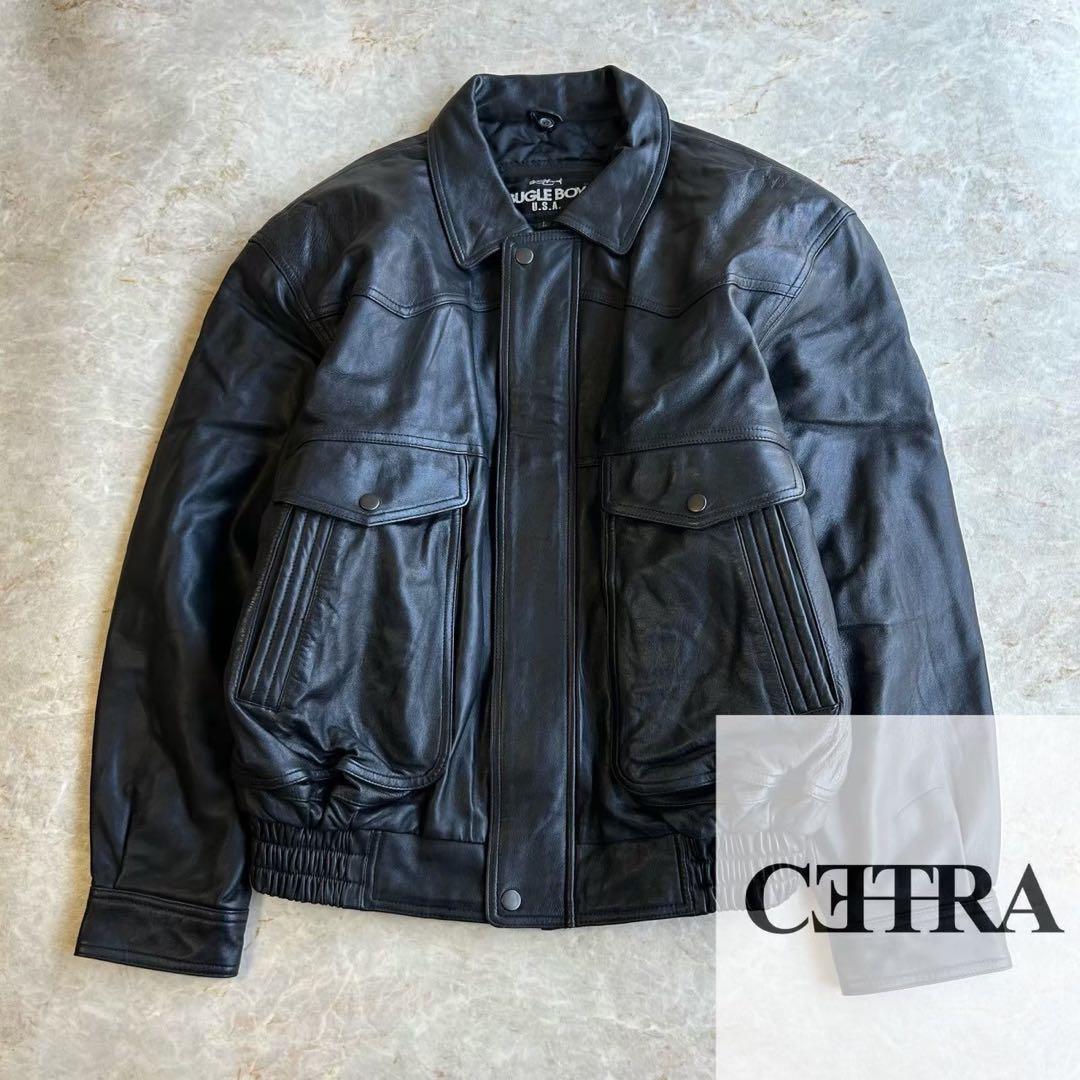 A-2 ウエスタンデザイン ショート丈 本革レザー ボンバージャケット ブルゾン