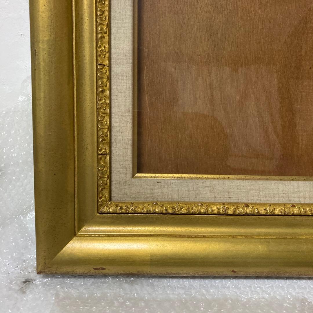 ゴールド装飾木製油彩額縁 アクリル版