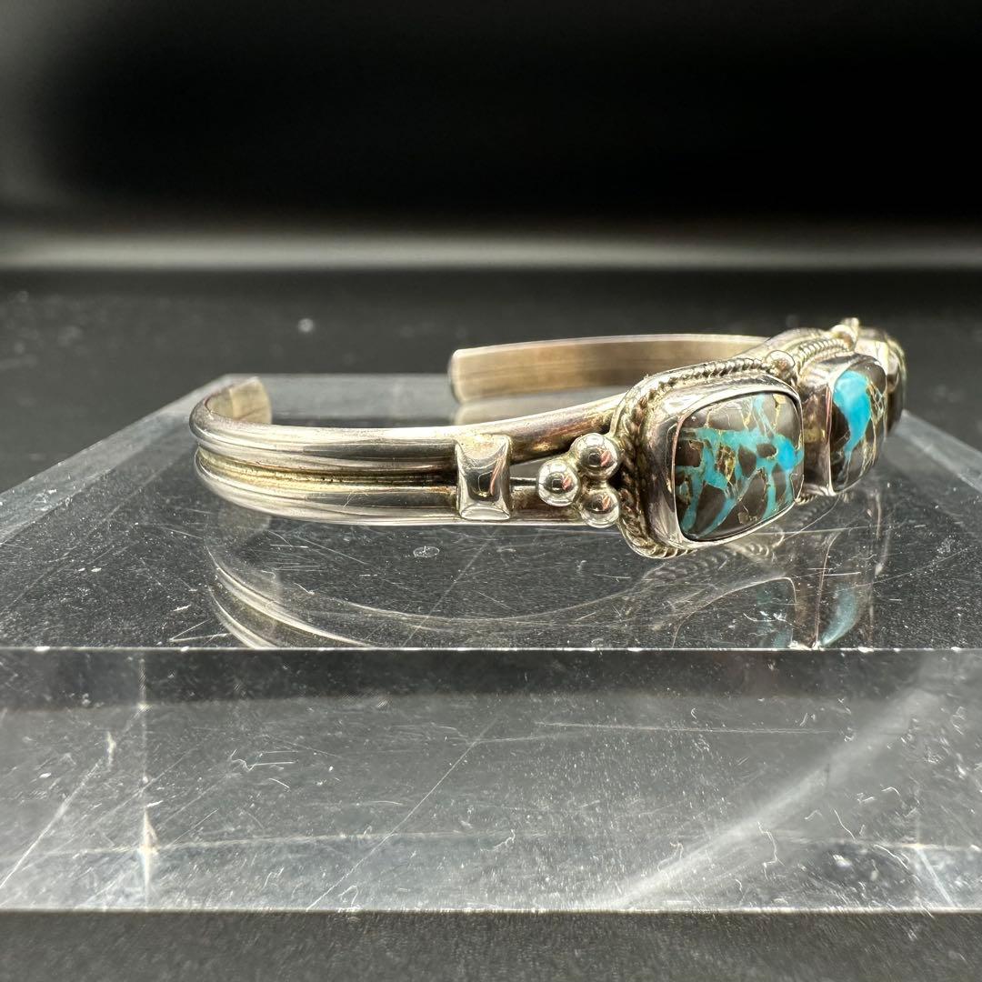 Navajo Lucy Jake 3連ターコイズ バングル