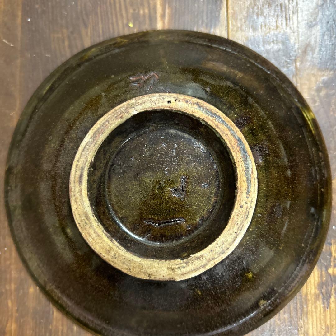 沖縄　やちむん　壺屋焼　人間国宝　金城次郎　魚紋皿　5寸皿　15㎝　重ね焼