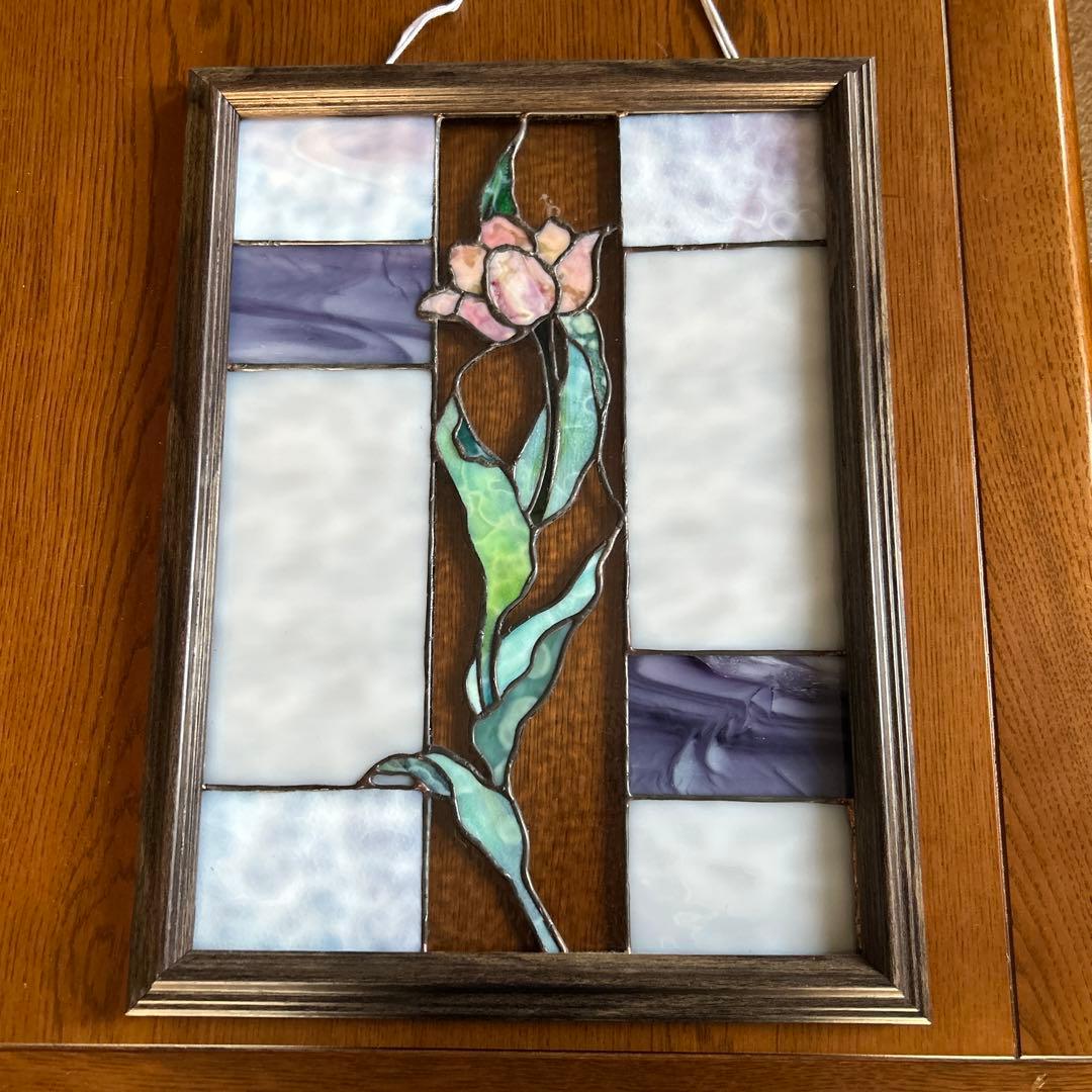 ピンクのチューリップ♦︎ステンドグラス