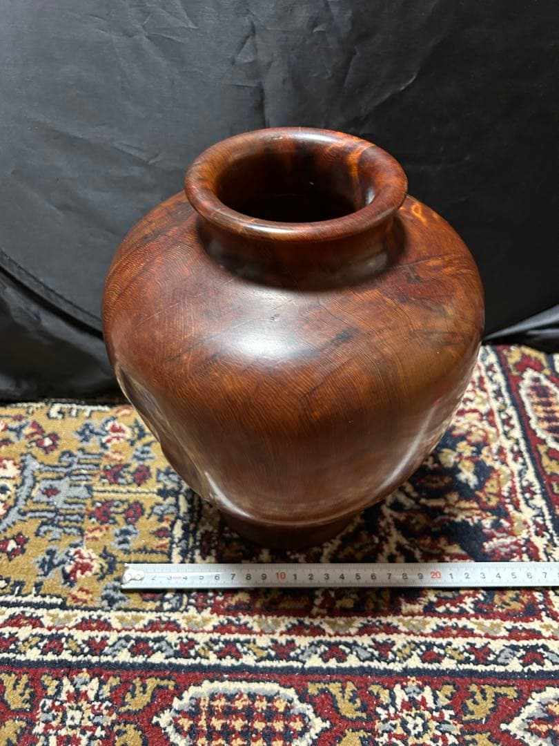 木製花瓶 高さ約20cm 自然木目