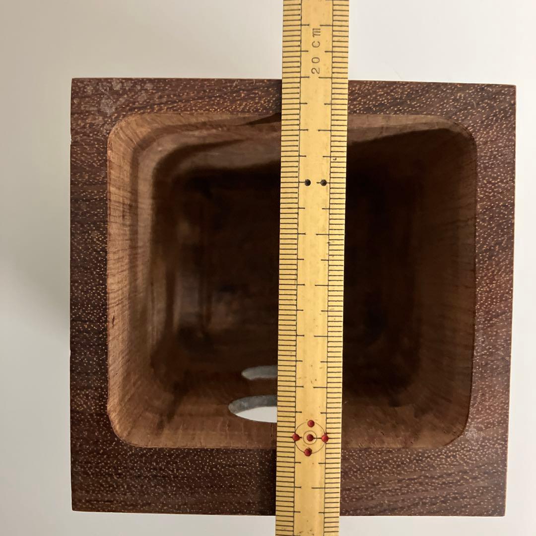 値下げ　銘木ブビンガ　ペンスタンド　 SEIKO デジタル電波時計