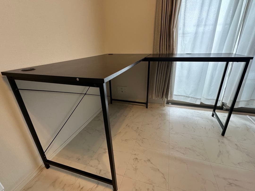 L字型デスク 黒