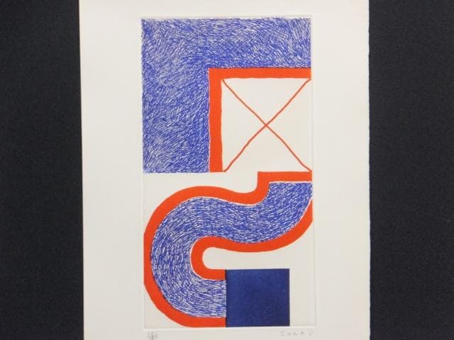 現代美術　菅井汲　直筆サイン『BLEU・S・SOLEIL』エッチング 0723S