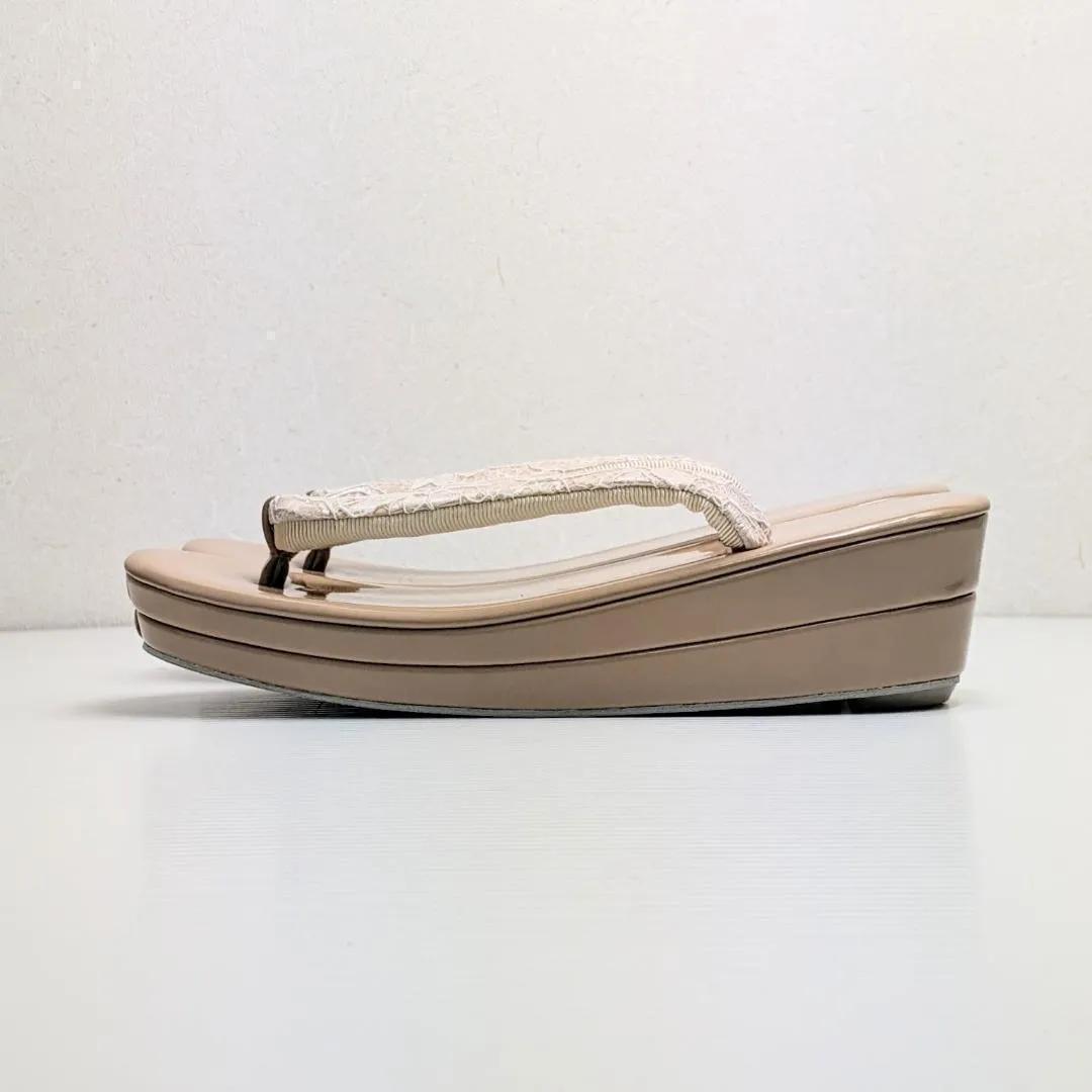 草履 バッグ セット レース ベージュ ゴールド フリーサイズ u61