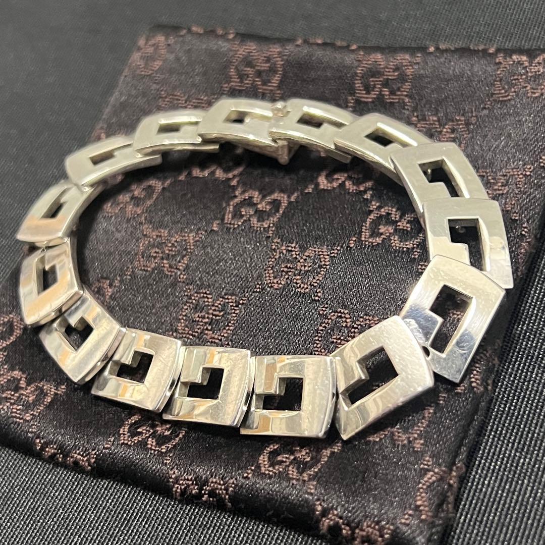 美品✨グッチ ブレスレット Gロゴ モチーフ シルバー SV925