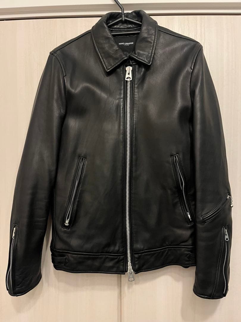 NANO UNIVERSE ブラックレザージャケット