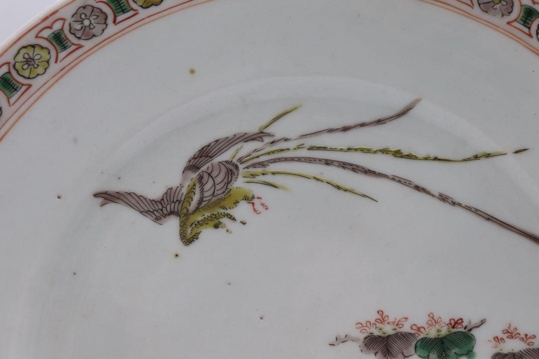 中国　康熙伊万里　鳳紋大皿　木箱入　送料込み1229