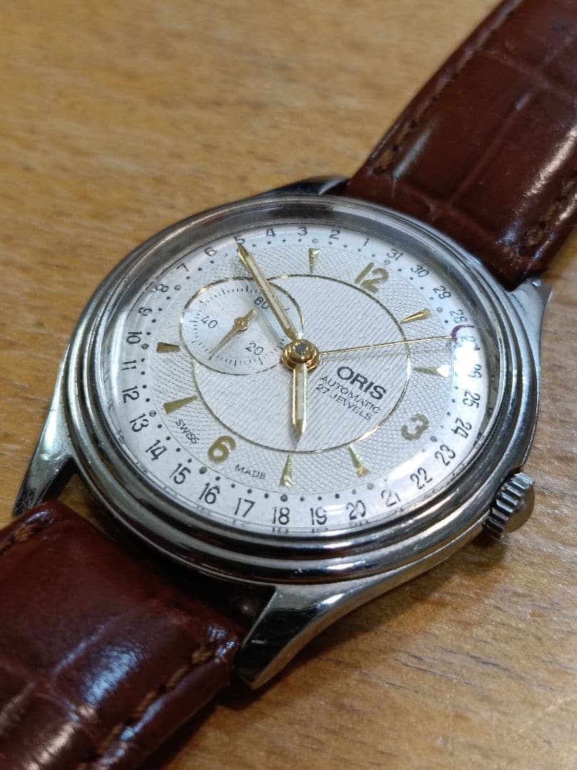ORIS 自動巻き 腕時計 シルバー/ブラウン
