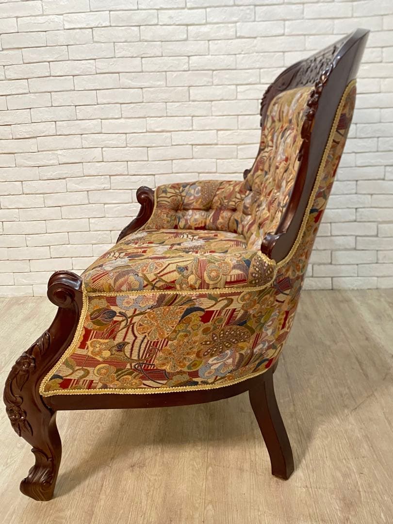 【東京都内23区配送無料】アンティーク　ファブリック　ソファー　スタジオ　撮影