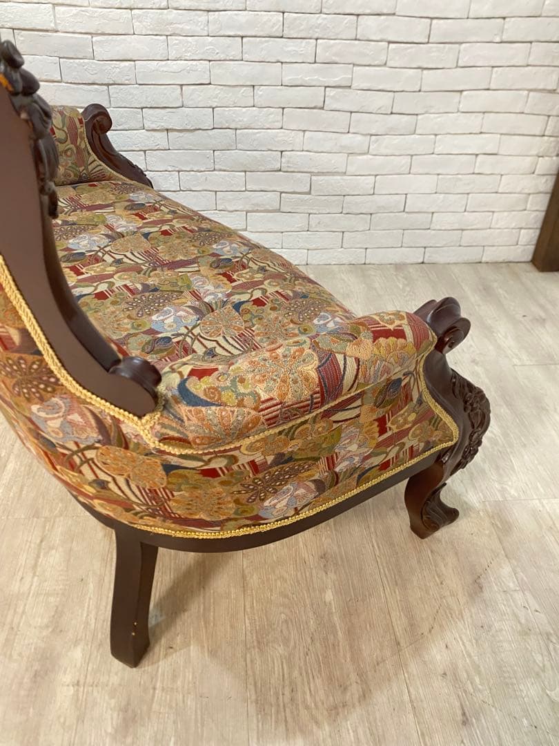 【東京都内23区配送無料】アンティーク　ファブリック　ソファー　スタジオ　撮影