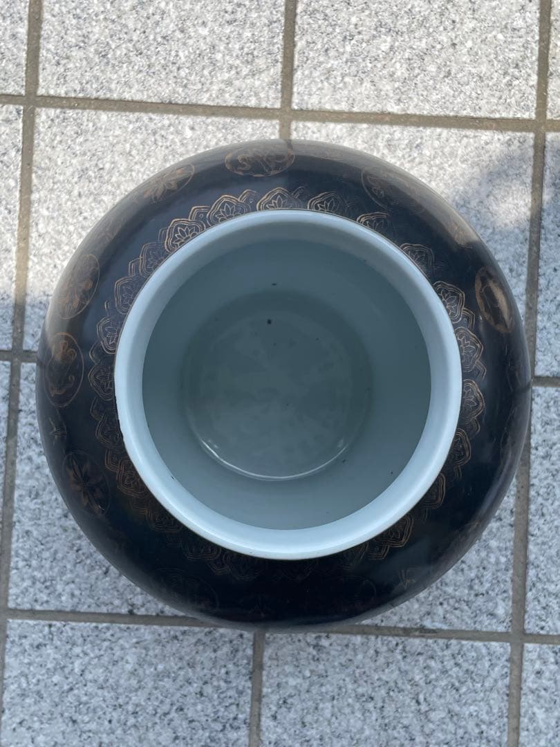 ケ*ン様 【中国 景徳鎮/ 花瓶】壺 中国陶器 中国 骨董品 家紋 ツボ