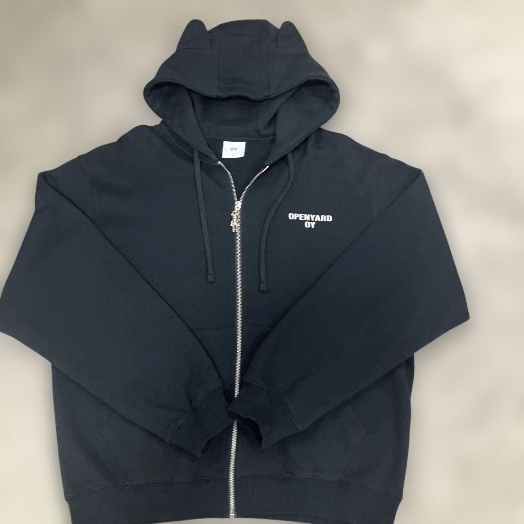 OY ジップアップパーカー　ブラック L〜XL