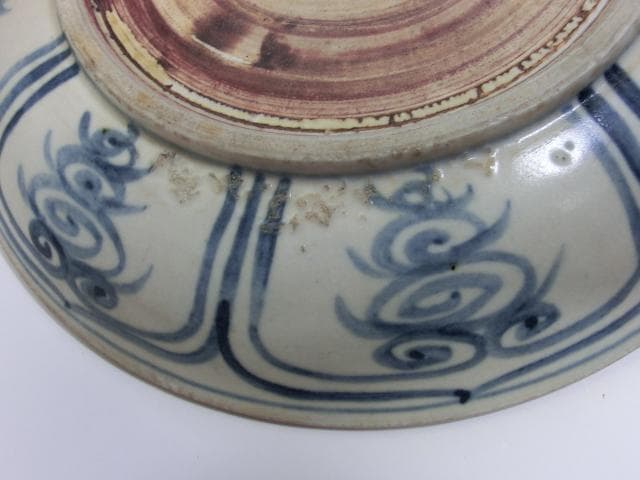 皿■安南呉須魚紋 染付 青華 花唐草 古玩 唐物 中国 古美術 時代物 骨董品■