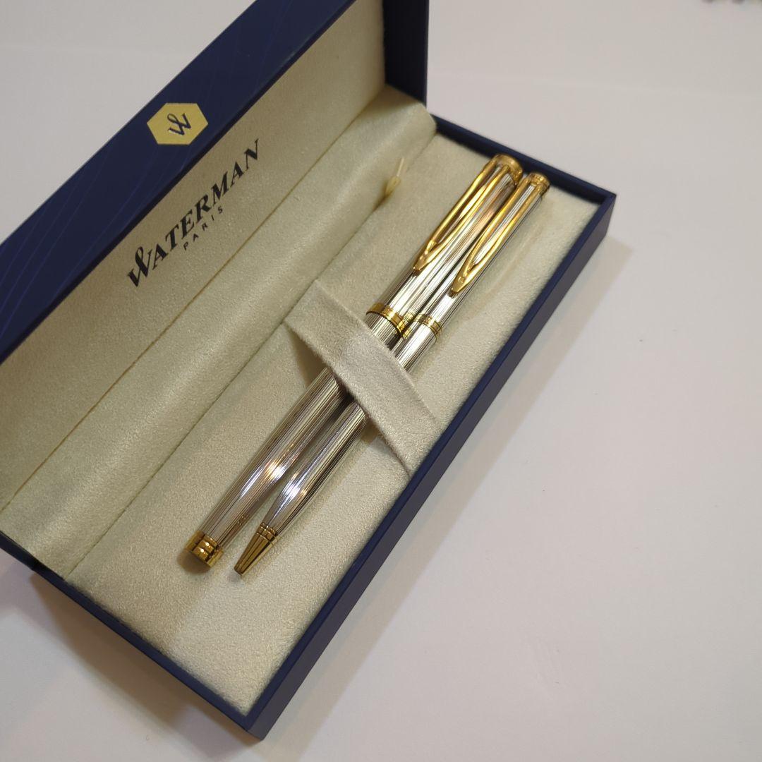 ウォーターマン　PARIS　万年筆　F　細字　ボールペン　スターリングシルバー