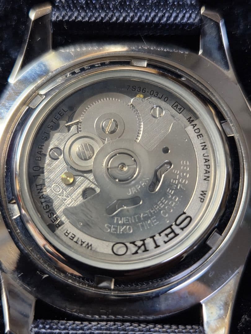 チ*パ様 SEIKO 5 ミリタリー ネイビー 迷彩柄NATOベルト付