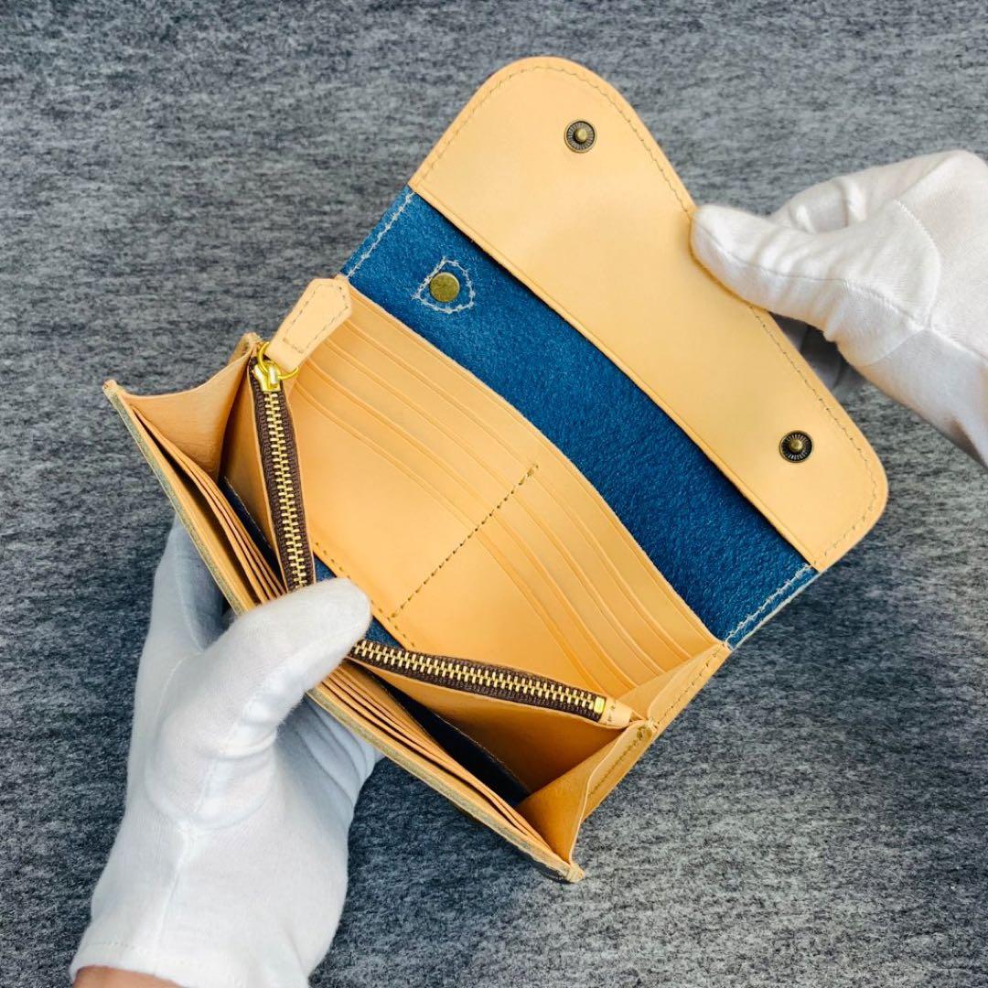 メンズ 財布 長財布 本革 ラウンドファスナー メンズ ヌメ革 手縫い