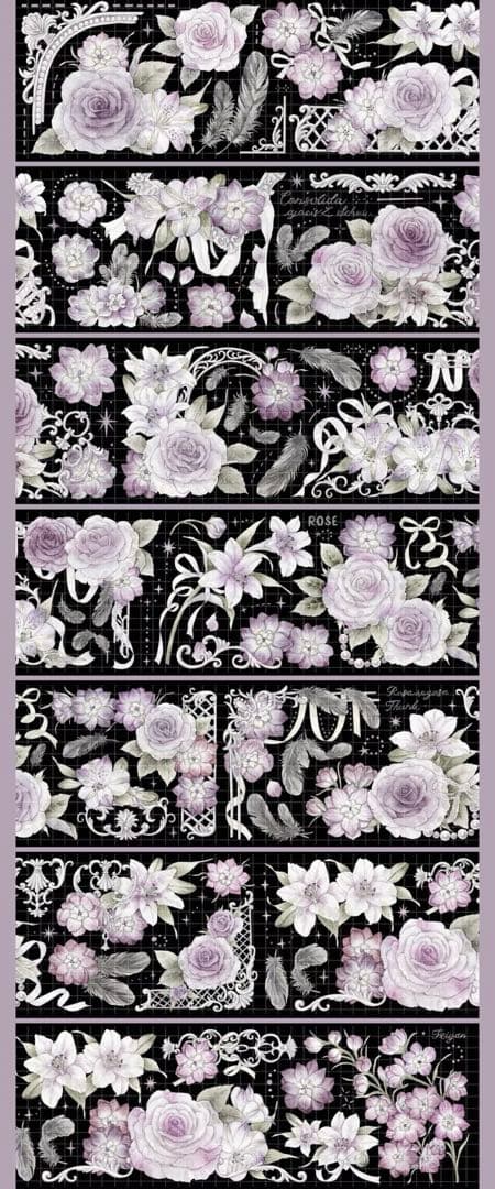 Hoshi奶芙《烟熏朦胧》海外マスキングテープ　マステ 【2089】