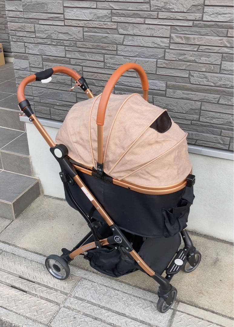 SKISOPGO ペットカート 黒/ベージュ