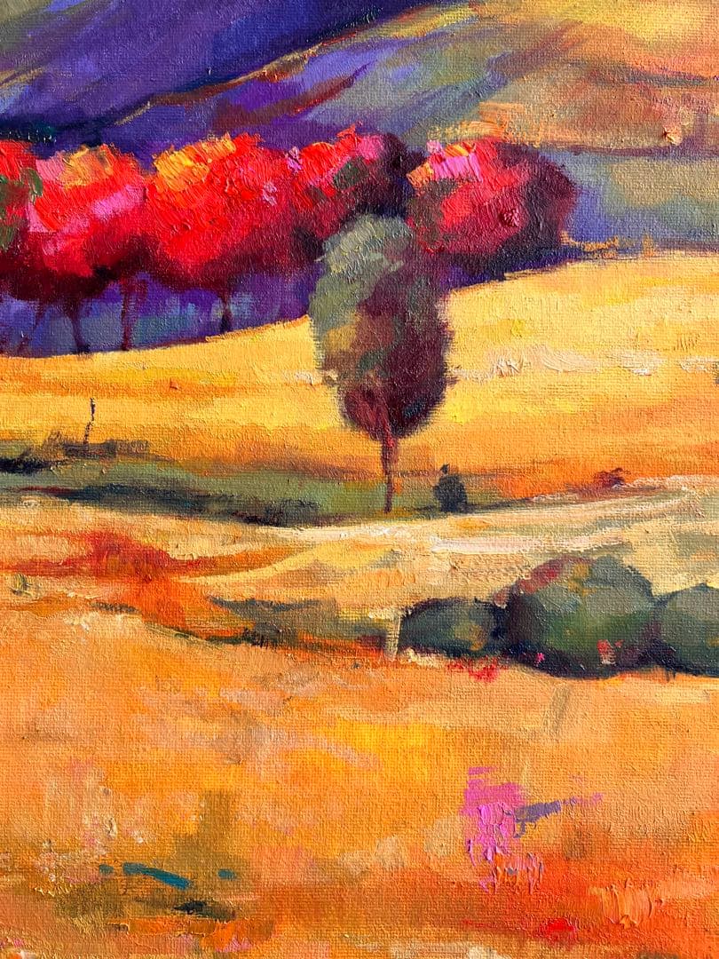 風景画 油彩 木製フレーム