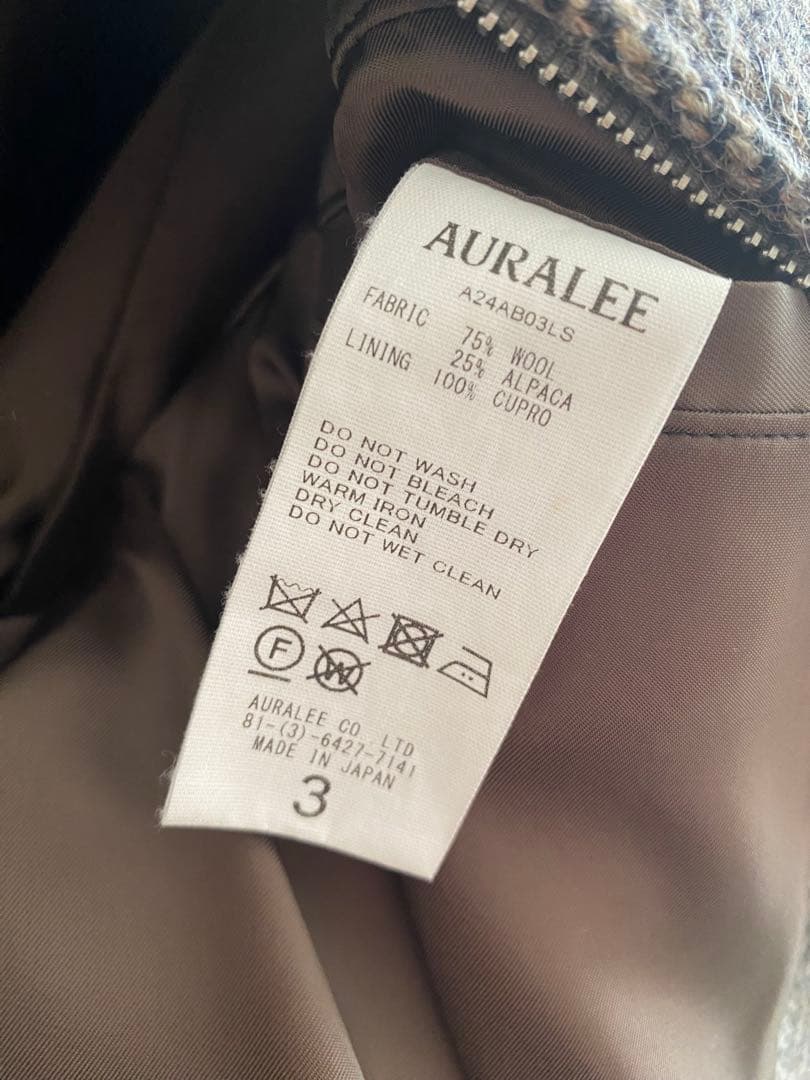 Auralee LAMA SHETLAND WOOL ツイードブルゾン