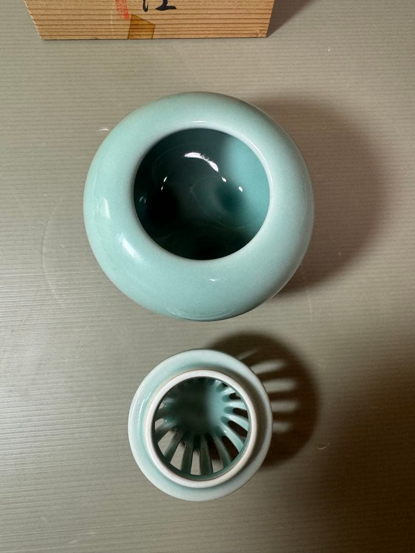 2863 小笠原長春　鍋島青磁香炉　未使用