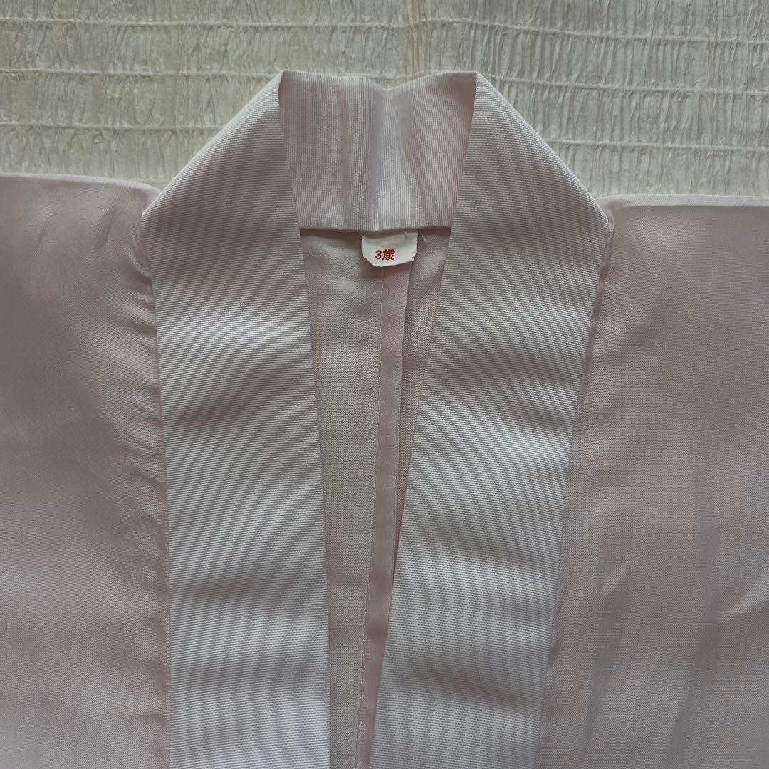 七五三 3歳 着物 絹 被布 絞り柄 三歳 赤 草履 753 巾着