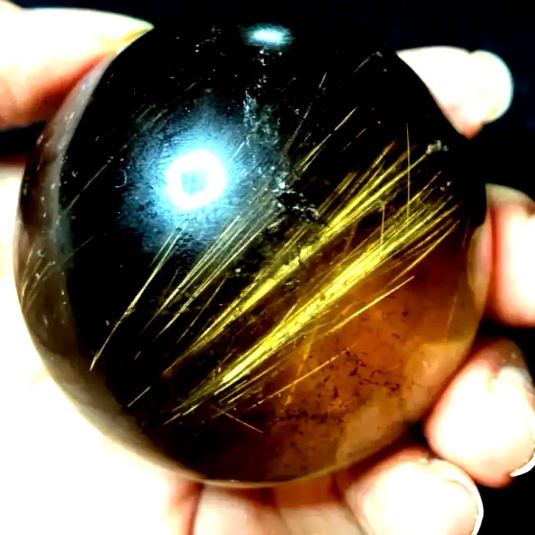 53mm ゴールドルチルクォーツ　金針水晶　パワーストーン